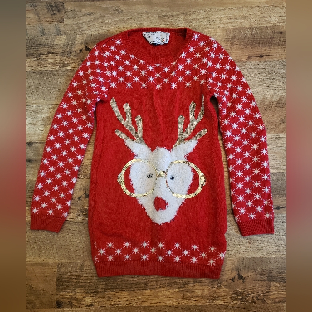 Festive Red and White Girls Size M